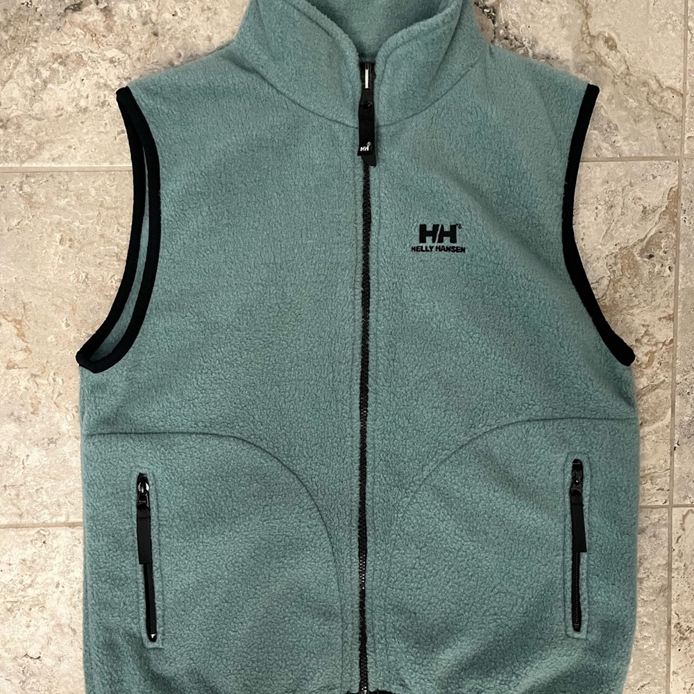 Teal blue Helly Hansen fleece vest, size M